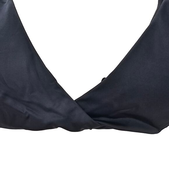 Andie Swim Womans size L The Belmar Bikini Top in Black Crossover Front NEW - Picture 2 of 8